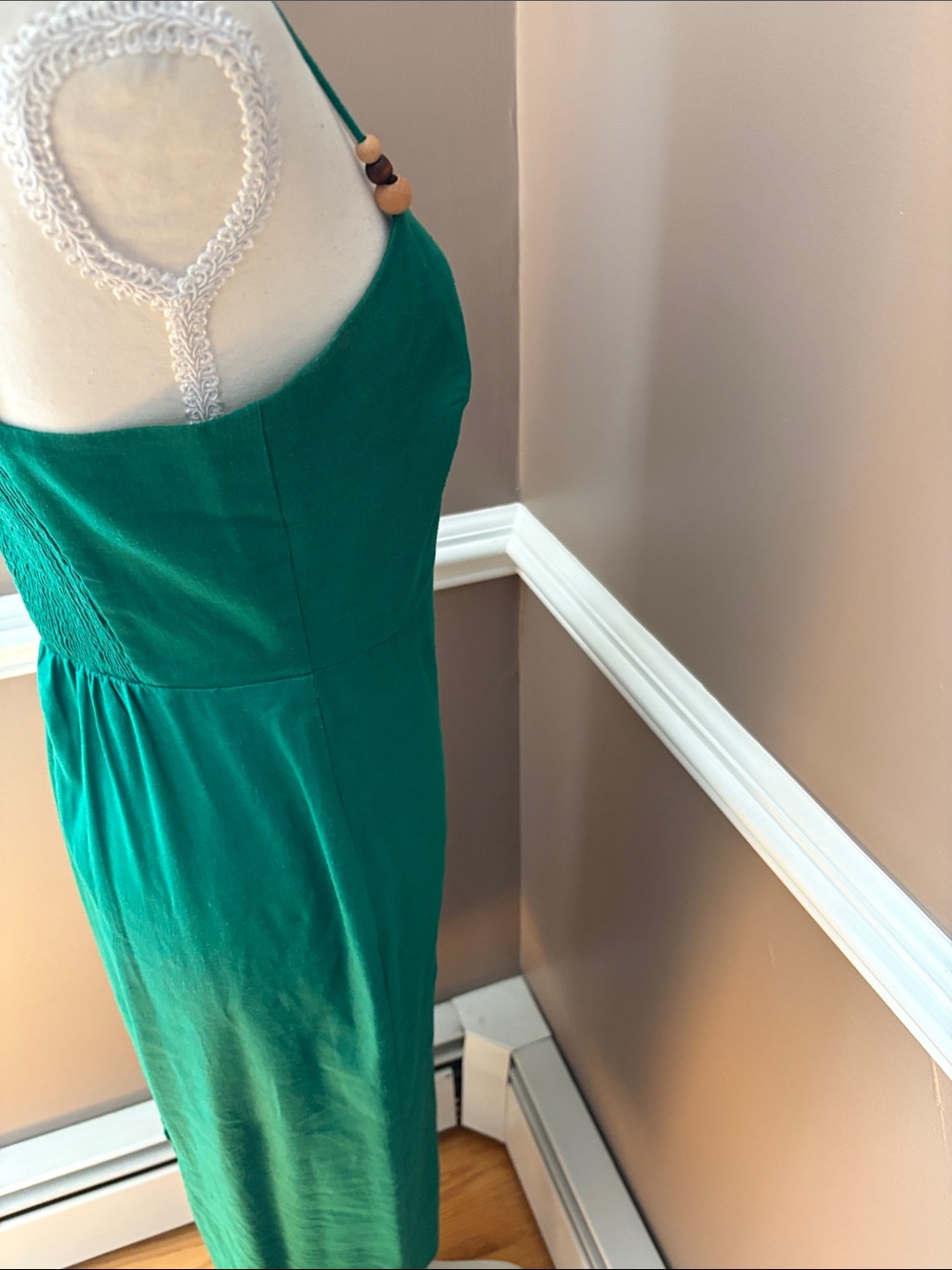 Rachel Zoe Emerald Green Spaghetti Strap Midi Dress - Picture 3 of 5